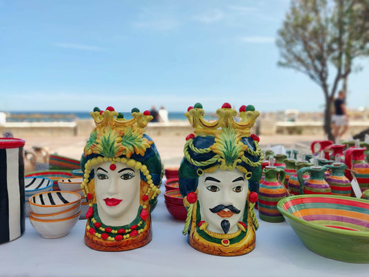 Jarrón Testa di Moro · Cerámica artesanal · Jarrón Siciliano