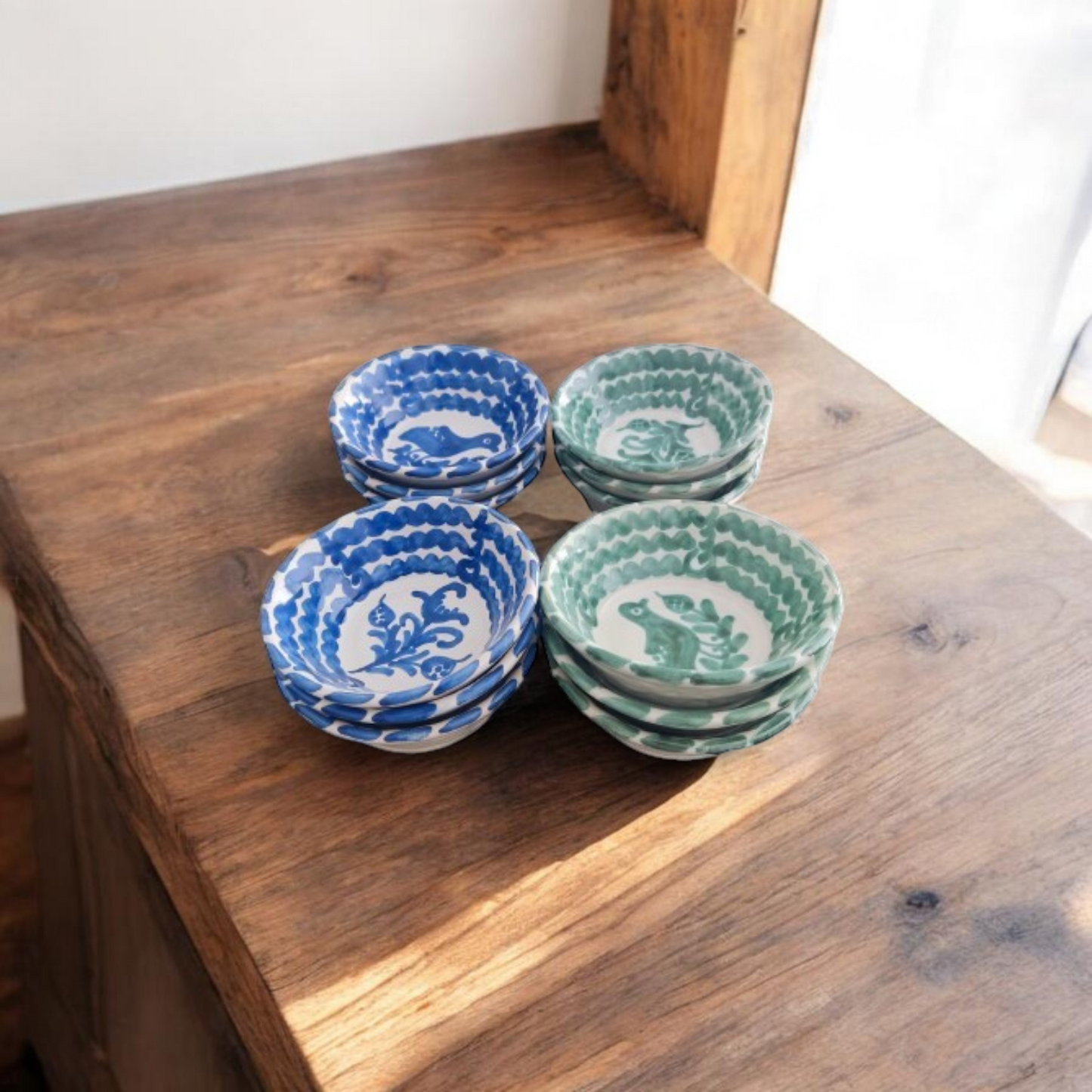 Plato grande de Cerámica Artesanal Azul – Hecho y Pintado a Mano