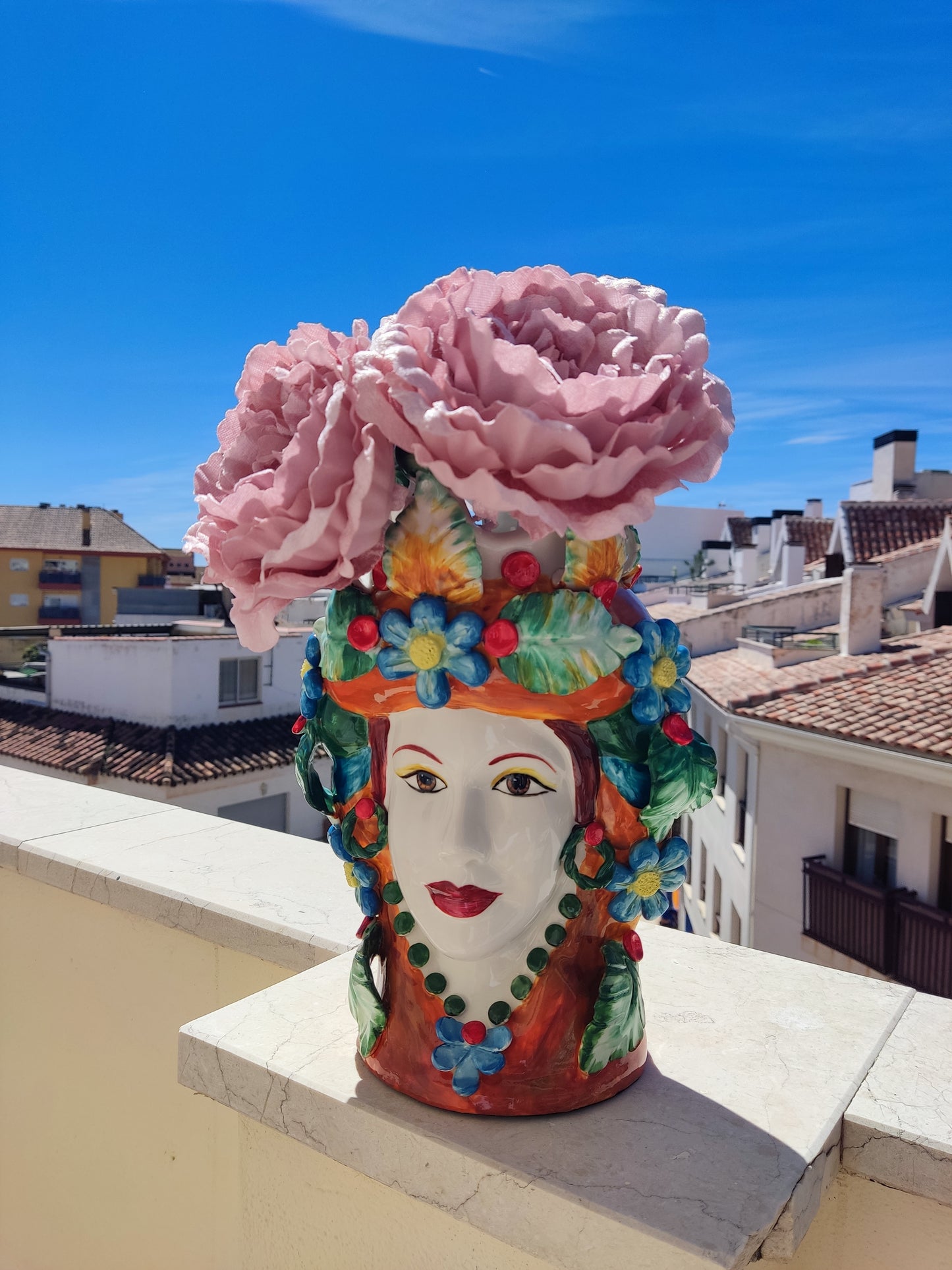 Jarrón siciliano - Jarrón Testa di Moro · Cerámica artesanal