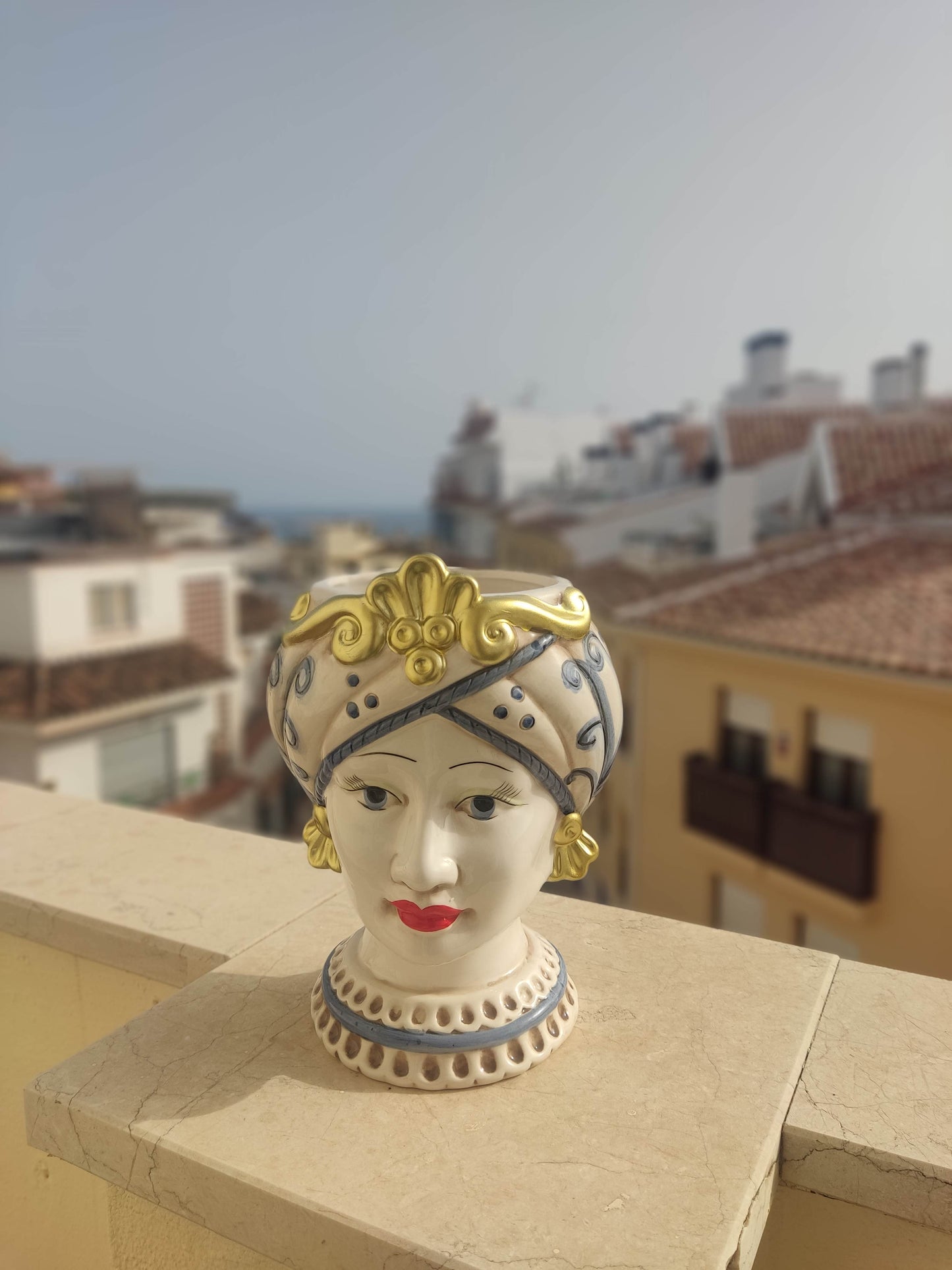 Jarrón Testa di Moro · Cerámica artesanal