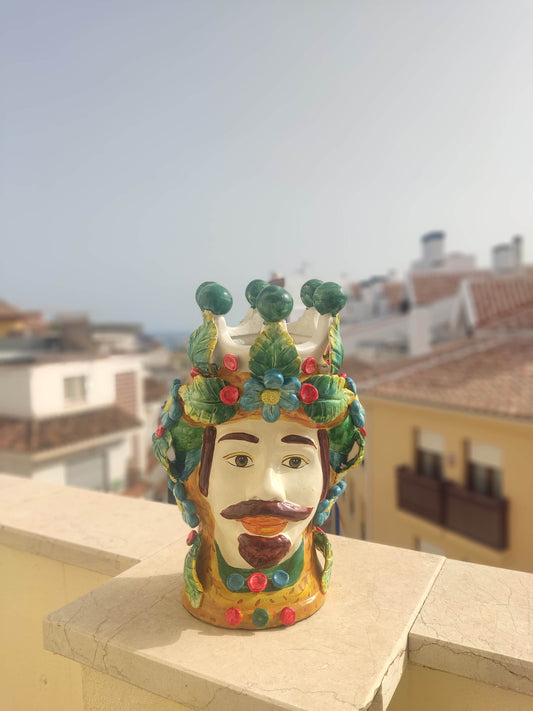 Jarrón siciliano - Jarrón Testa di Moro · Cerámica artesanal