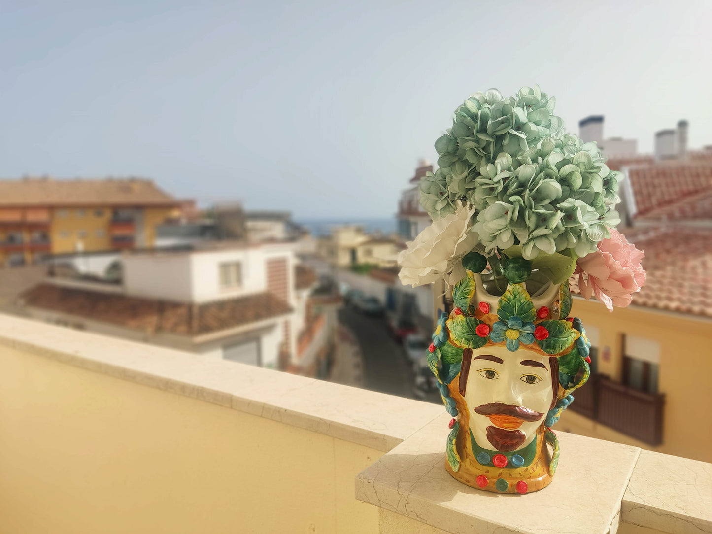 Jarrón siciliano - Jarrón Testa di Moro · Cerámica artesanal
