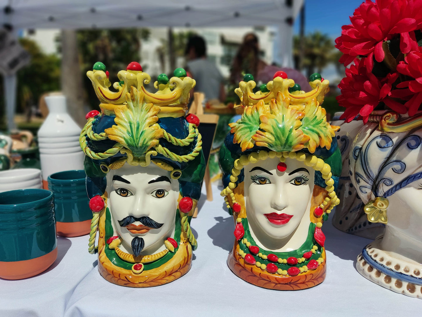 Jarrón Testa di Moro · Cerámica artesanal · Jarrón Siciliano