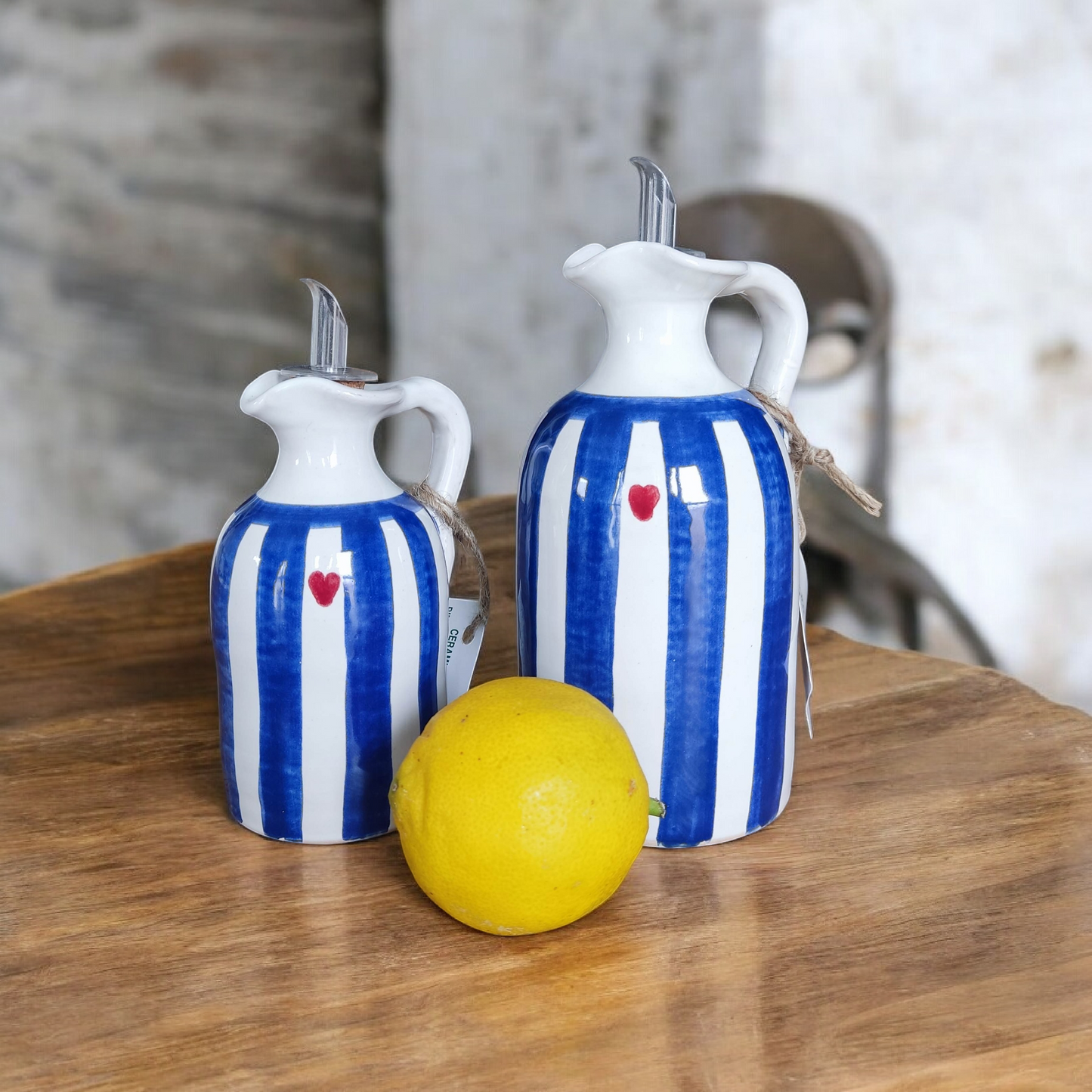 Aceitera de Cerámica Artesanal Pintada a Mano – Hecha en España | Varios Tamaños