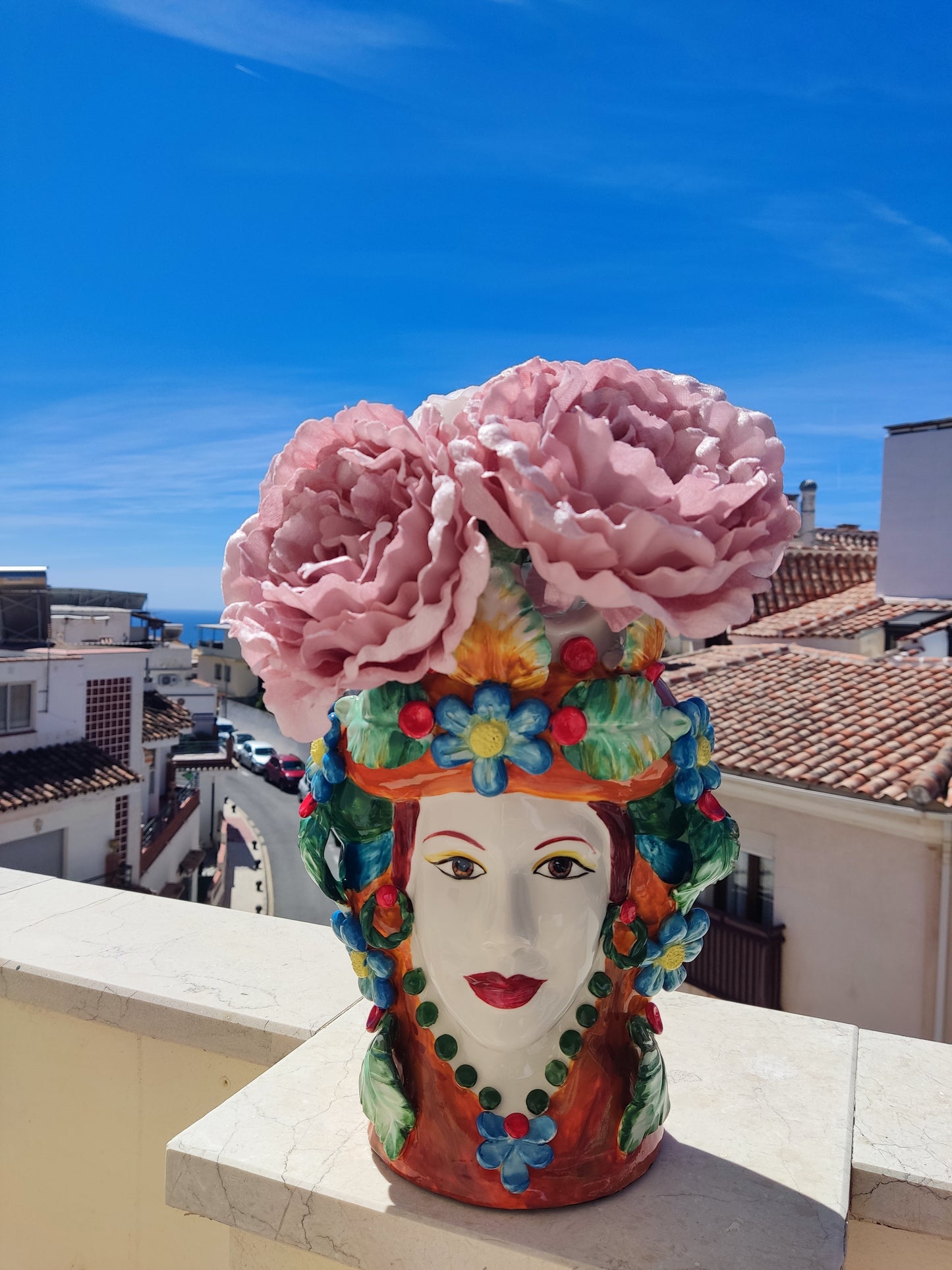 Jarrón siciliano - Jarrón Testa di Moro · Cerámica artesanal
