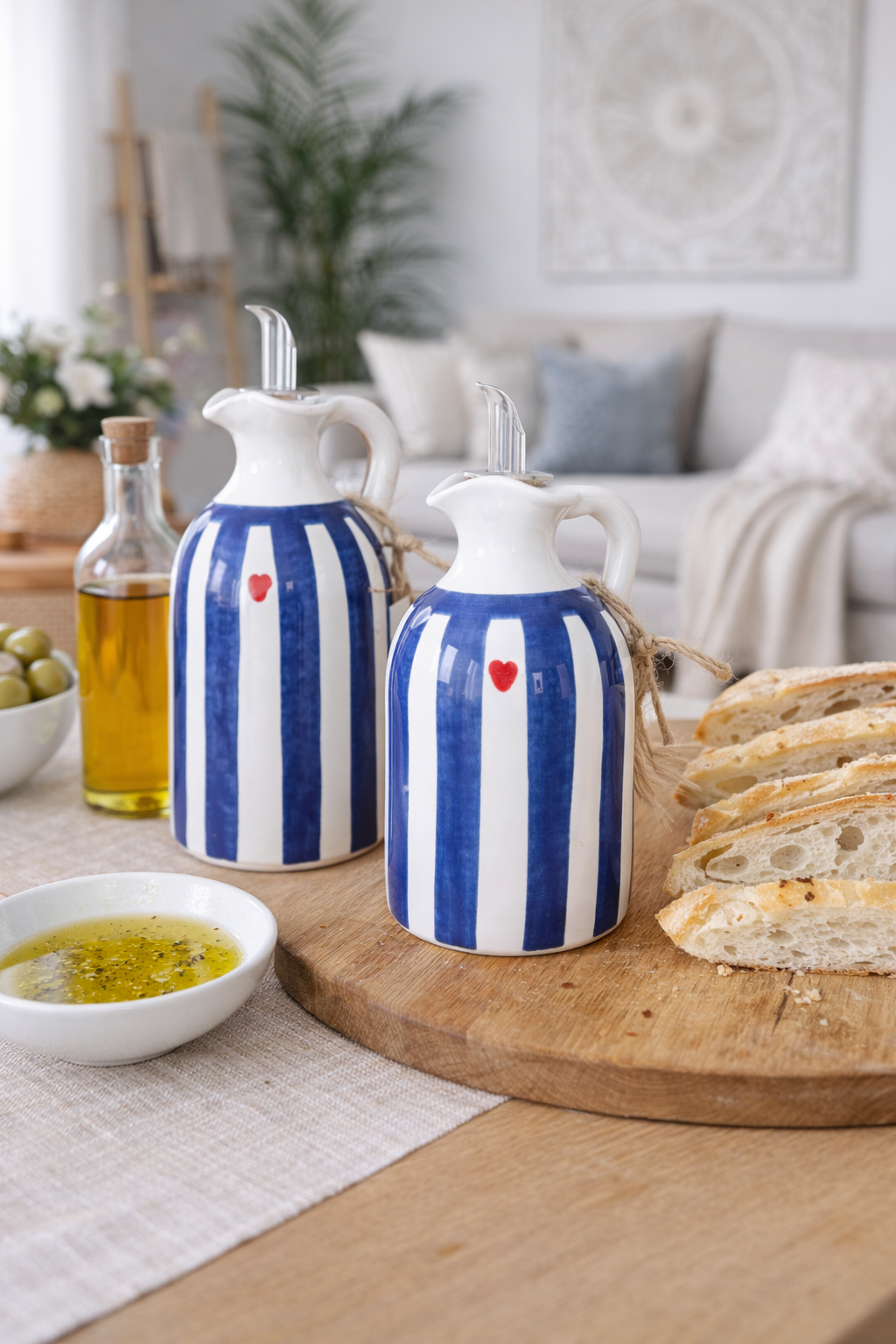 Aceitera de Cerámica Artesanal Pintada a Mano – Hecha en España | Varios Tamaños