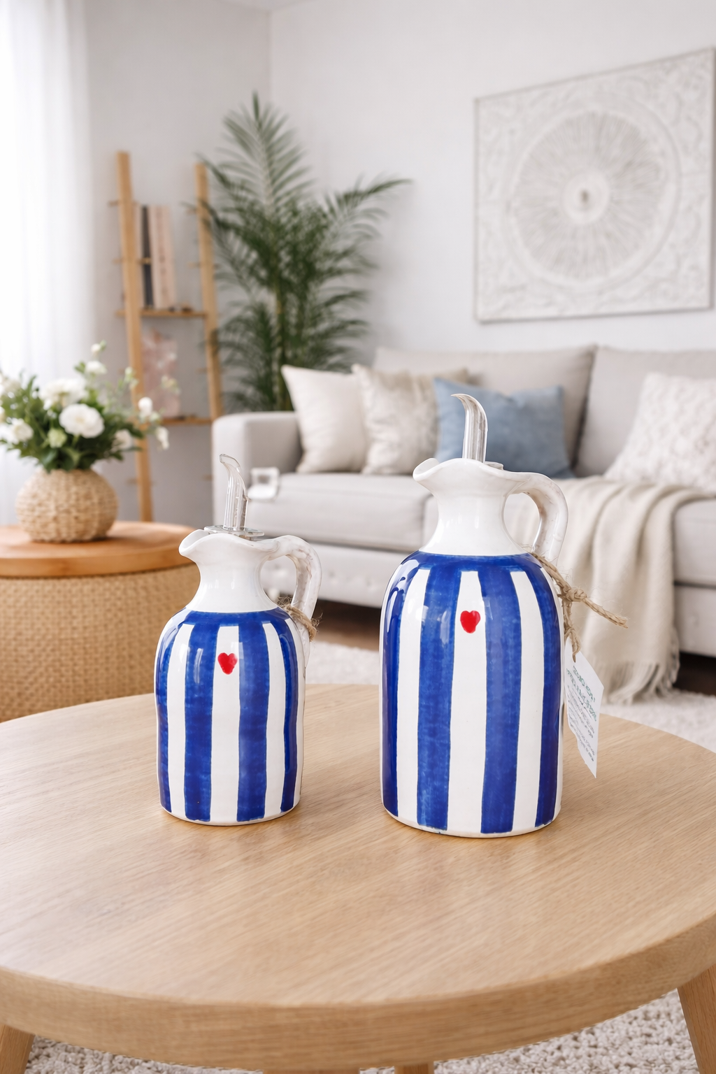 Aceitera de Cerámica Artesanal Pintada a Mano – Hecha en España | Varios Tamaños