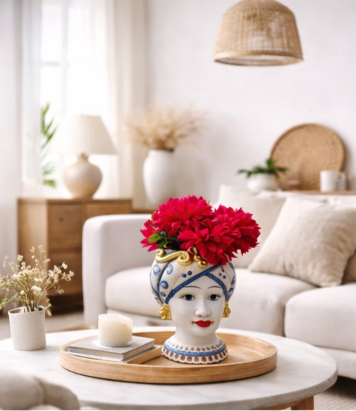 Jarrón Testa di Moro · Cerámica artesanal