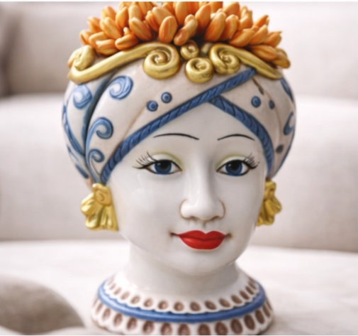 Jarrón Testa di Moro · Cerámica artesanal