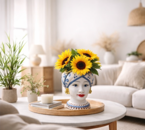 Jarrón Testa di Moro · Cerámica artesanal