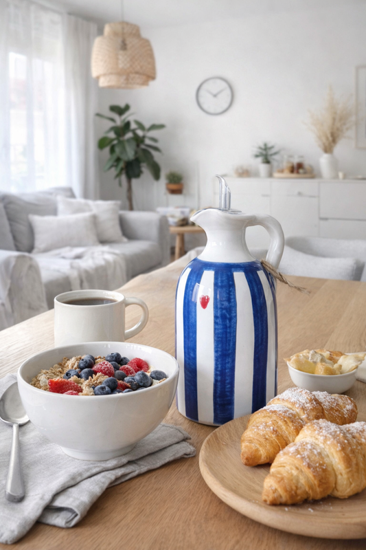 Aceitera de Cerámica Artesanal Pintada a Mano – Hecha en España | Varios Tamaños