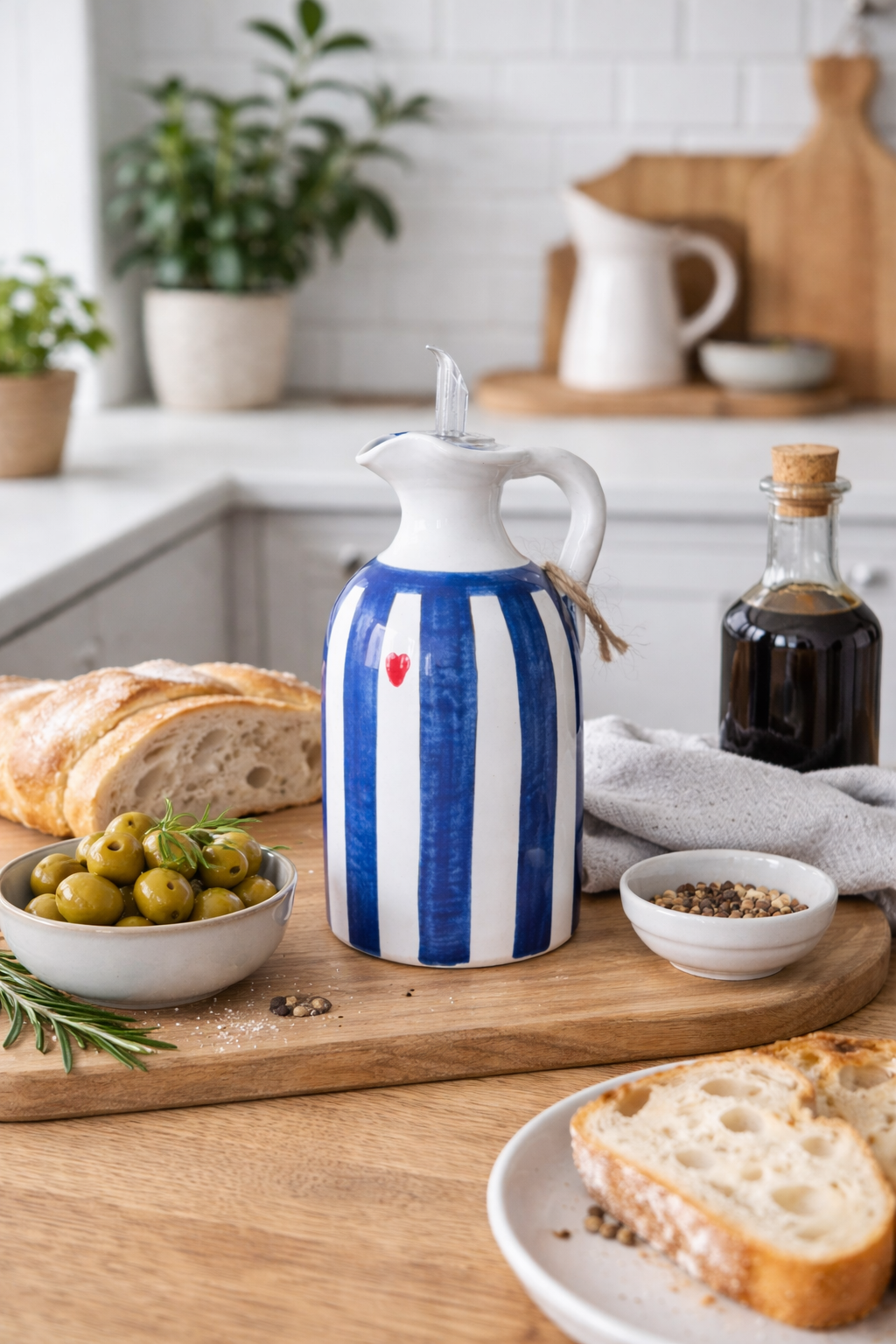 Aceitera de Cerámica Artesanal Pintada a Mano – Hecha en España | Varios Tamaños