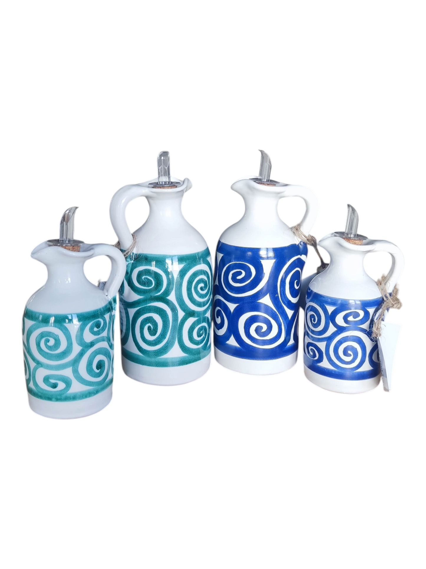 Aceitera de Cerámica Artesanal Pintada a Mano – Hecha en España | Verde