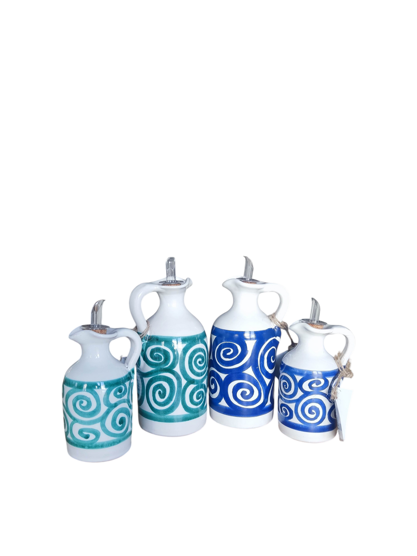 Aceitera de Cerámica Artesanal Pintada a Mano – Hecha en España | Azul