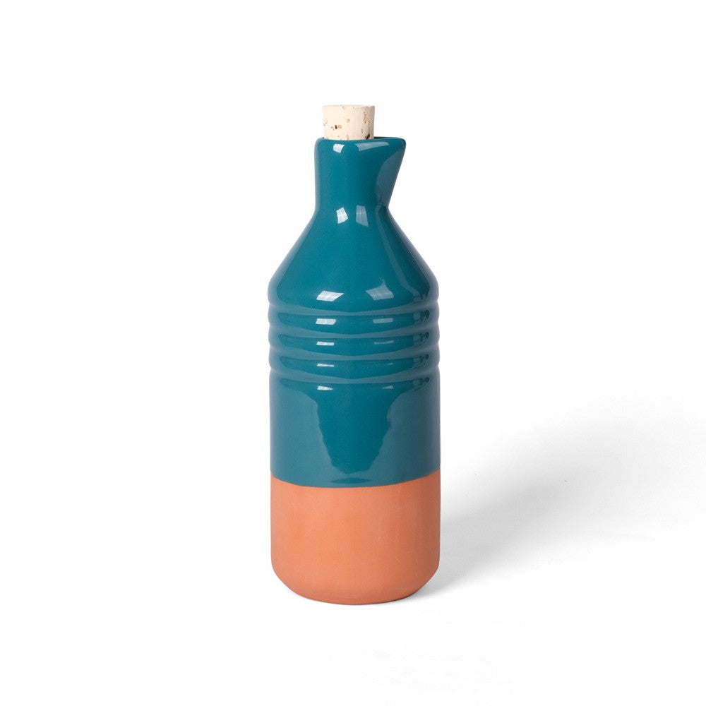 Botella y vasos de barro esmaltados | Cerámica artesanal decorativa hecha a mano